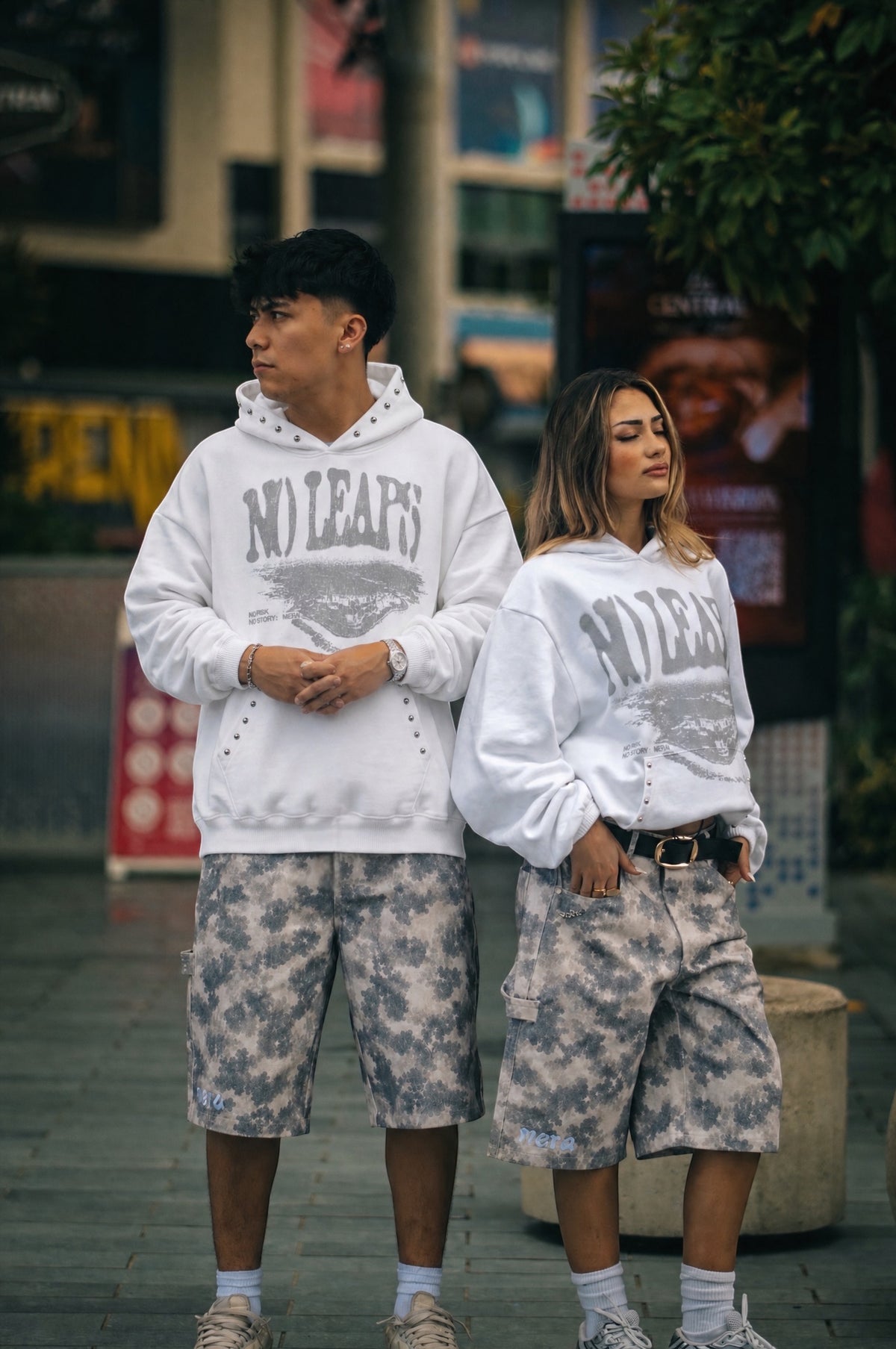 No leaps White hoodie