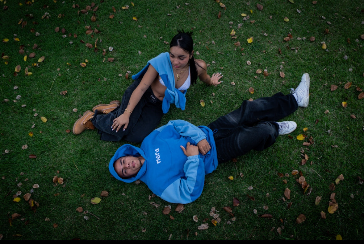 voiding the Crowd Blue Hoodie