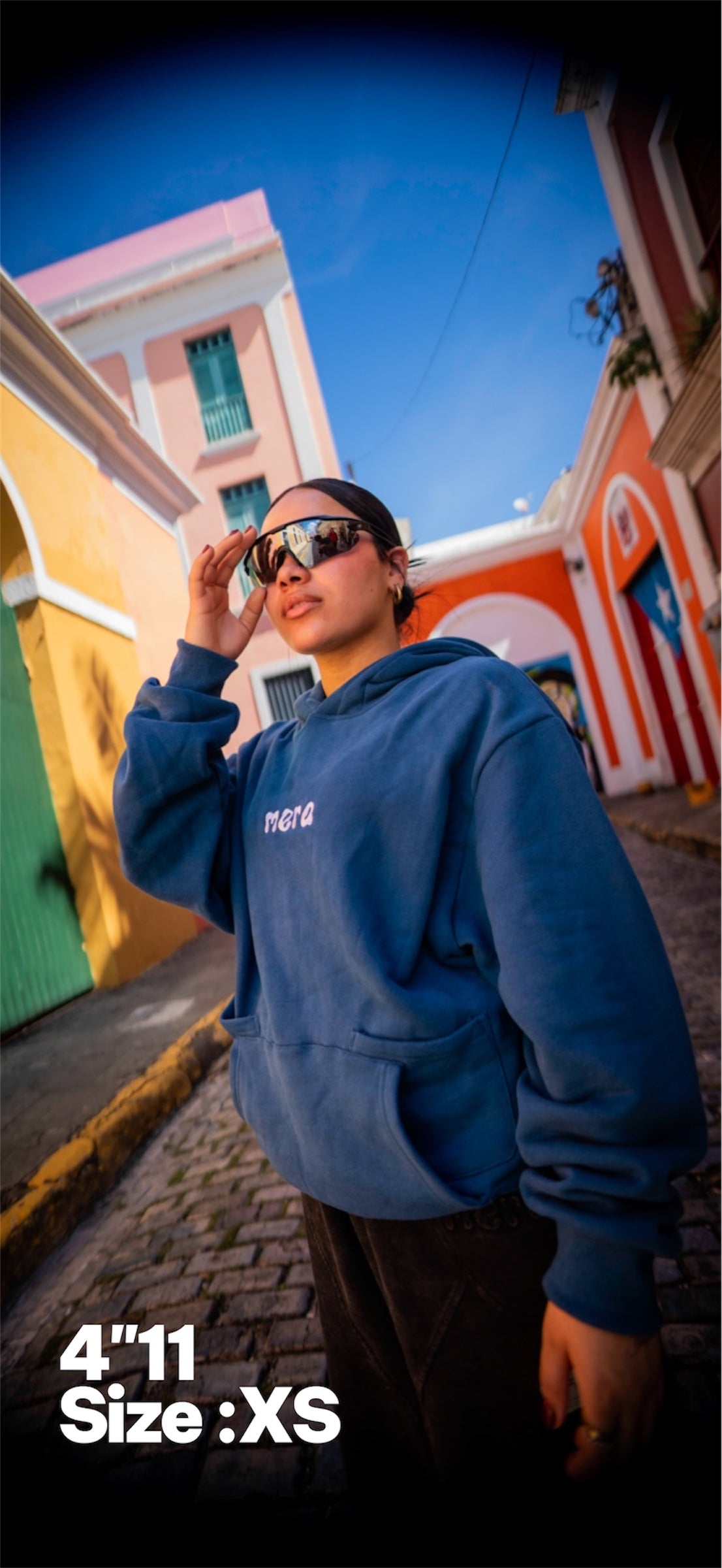 Sudadera con Capucha Básica Azul
