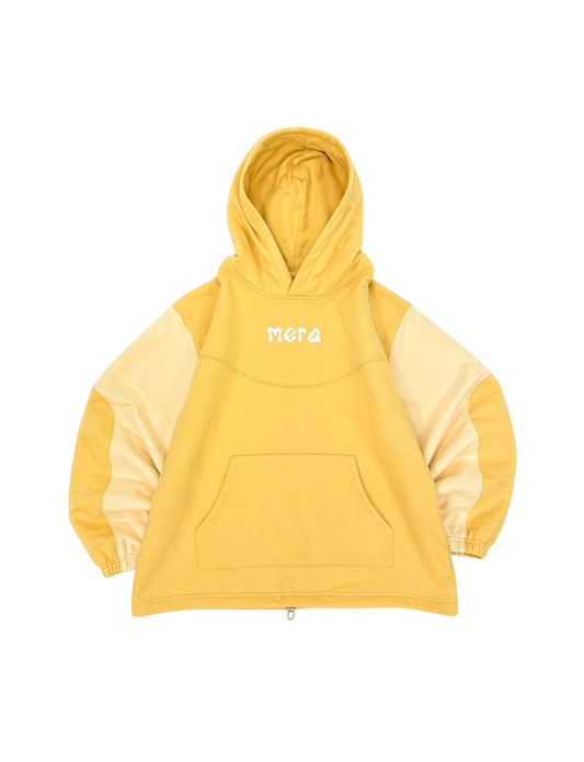 Avoiding the crowd Yellow hoodie