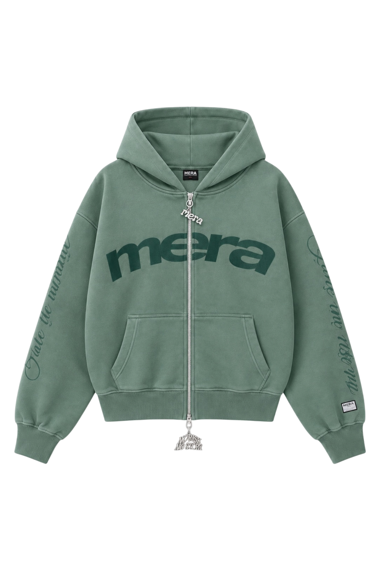 Chaqueta verde con cremallera