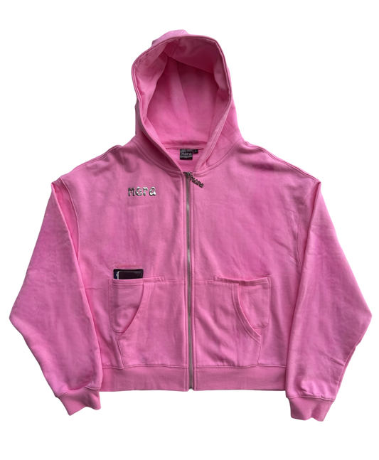 Pink Zipper Hoodie