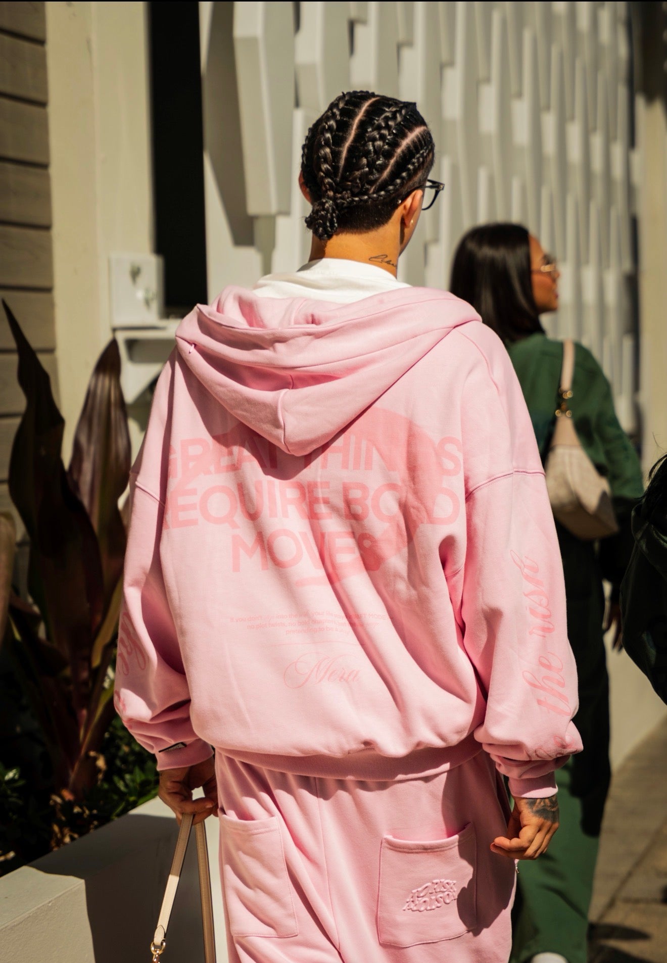 Sudadera rosa con cremallera (Reestock)
