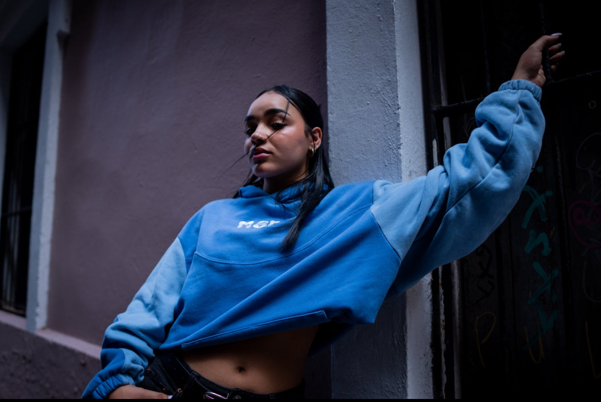 voiding the Crowd Blue Hoodie