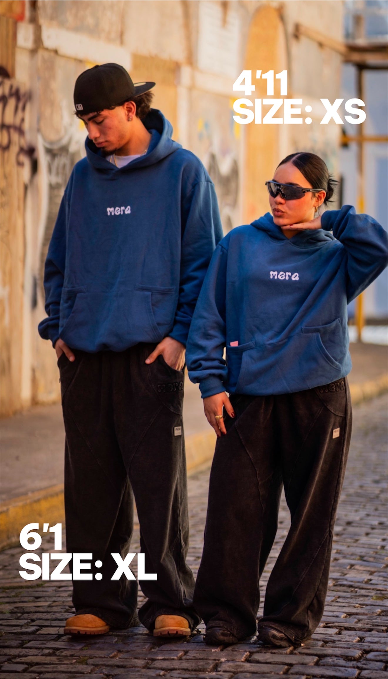 Sudadera con Capucha Básica Azul